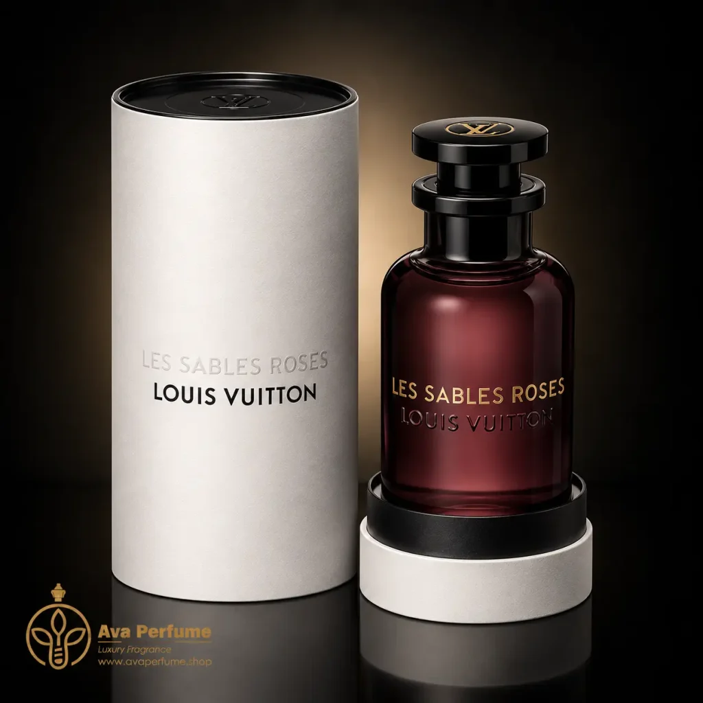 عطر اورجینال لویی ویتون لس سیبل رُزز Louis Vuitton Les Sables Roses همراه جعبه اصلی برند لویی ویتون